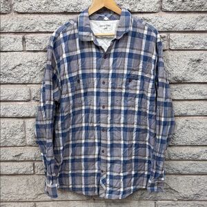 Horny Toad Blue and Gray Checkered Men's Shirt
